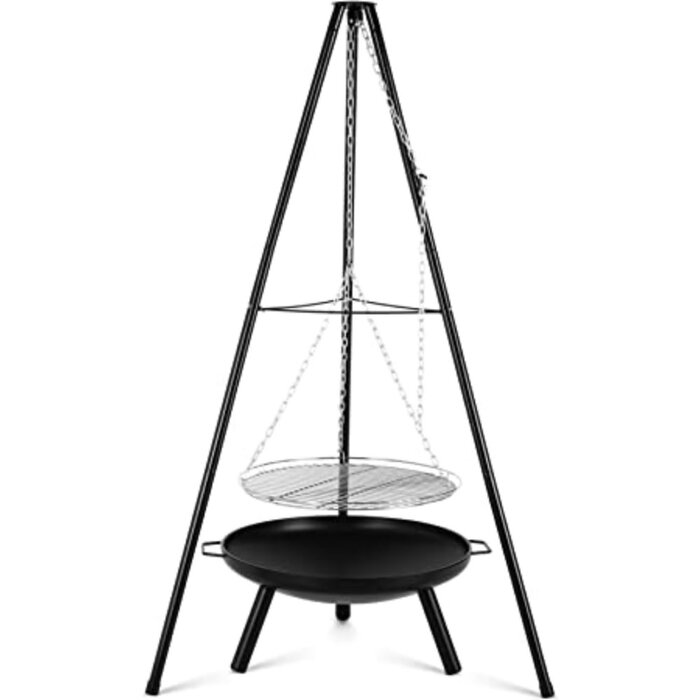 BBQ BBQ tripod with fire bowl including grill grate