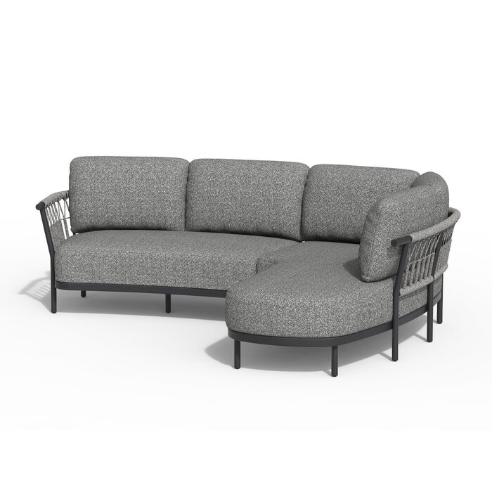 Tierra Outdoor Tierra Outdoor Fresca Lounge Set Organic Complete Left grey - Charcoal cushions - TO-7710