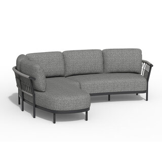Tierra Outdoor Tierra Outdoor Fresca Lounge Set Organic Complete Right Charcoal Grey - Grey cushions - TO -7711