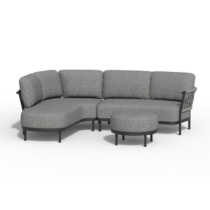 Tierra Outdoor Tierra Outdoor Fresca Lounge Set Organic Complete Right Charcoal Grey - Grey cushions - TO -7711