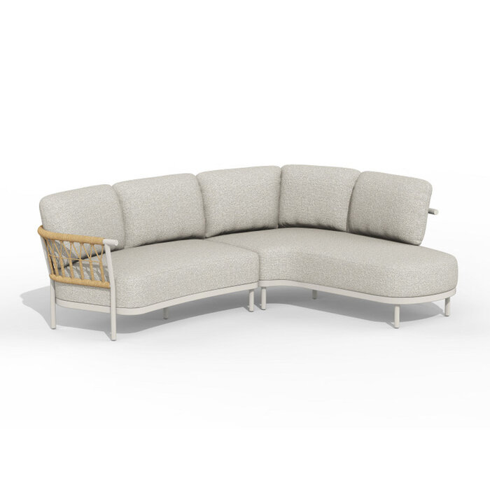 Tierra Outdoor Tierra Outdoor Fresca Lounge Set Organic Complete Left Creme White -Dove cushions - TO-7714