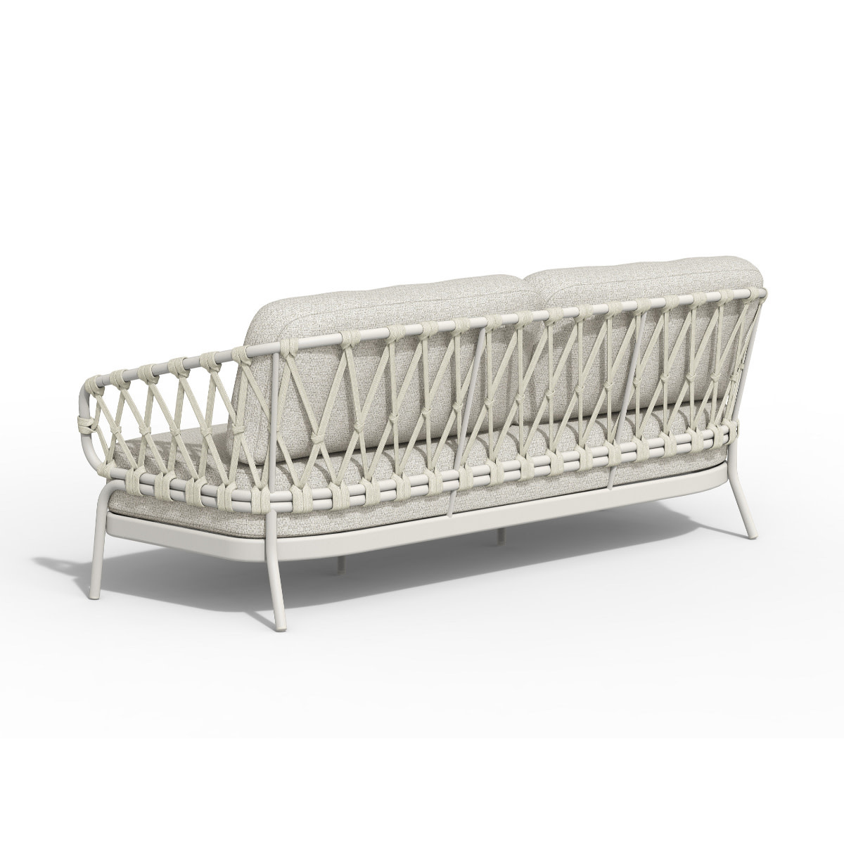 Tierra Outdoor Tierra Outdoor Natal 3-Seater Outdoor Lounge Sofa Creme White with Dove Cushions – 208 cm