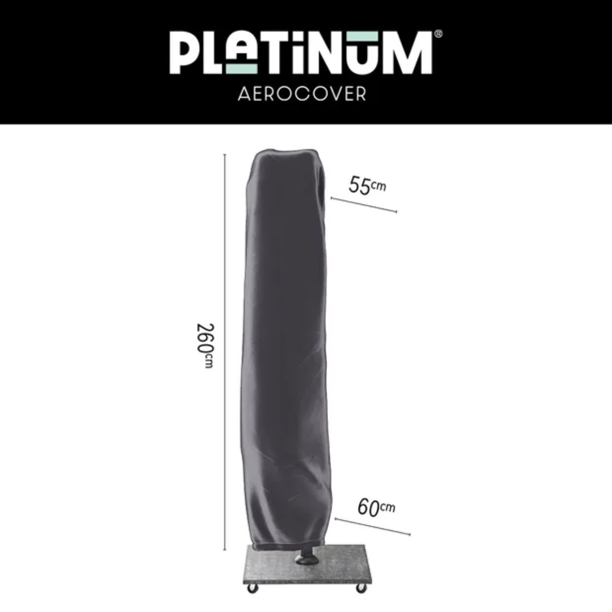 Platinum Aerocover Free-arm parasol cover H260x55/60 art.7973