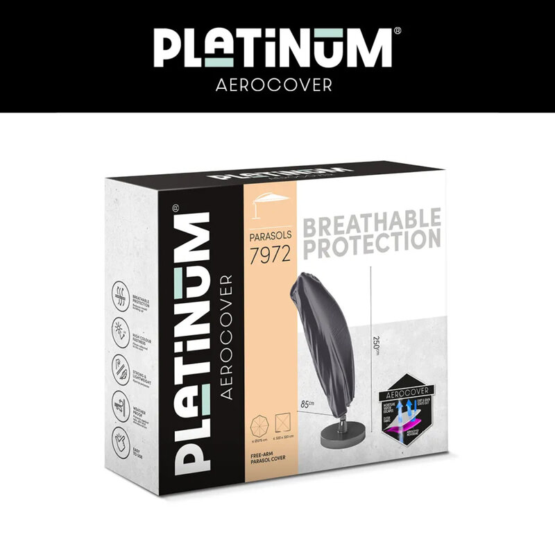 Platinum  Aerocover Free-arm parasol cover H250x85 art.7972