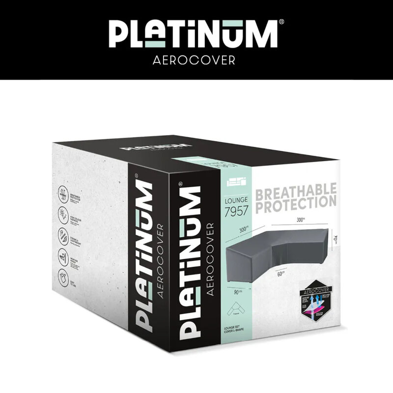 Aerocover Platinum  Aerocover Lounge cover L/Trapeze 300x300x90xH65/90 HB art.7957