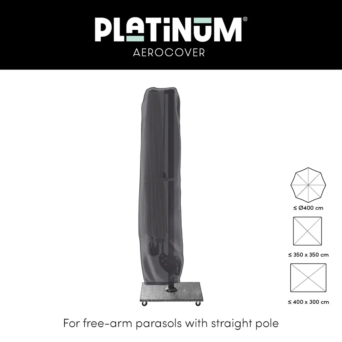 Platinum Aerocover Free-arm parasol cover H292x60/65 art.7978