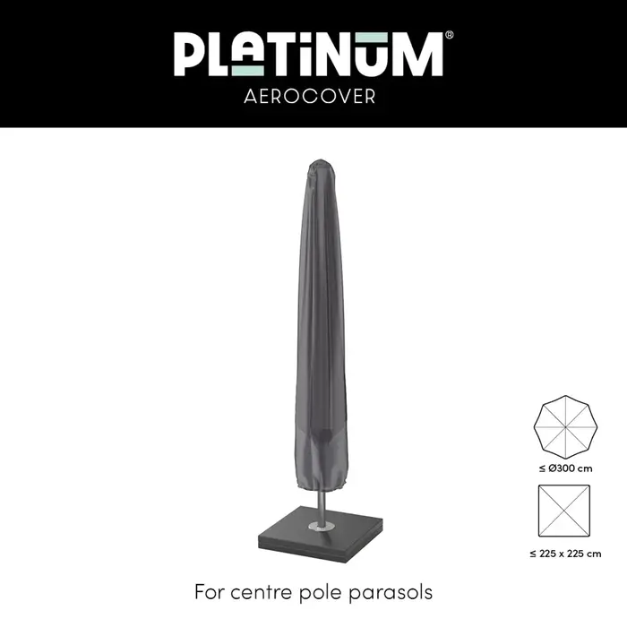 Platinum Aerocover Center pole parasol cover H165x25/35 art.7982