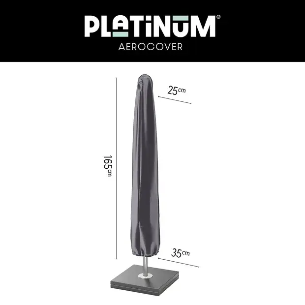 Platinum Aerocover Center pole parasol cover H165x25/35 art.7982