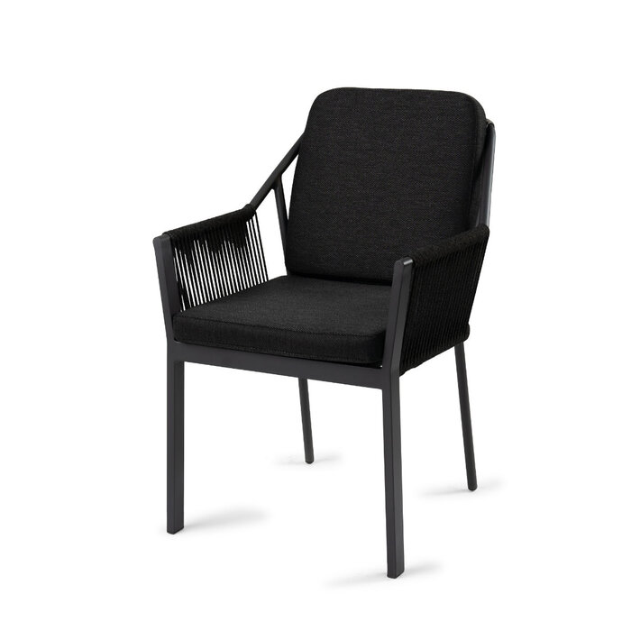 Tierra Outdoor Tierra Outdoor 5-piece garden set with 4 Liv armchairs Black and table Orbital teak 120cm