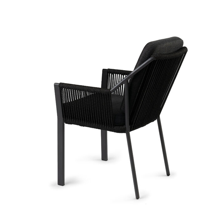 Tierra Outdoor Tierra Outdoor 5-piece garden set with 4 Liv armchairs Black and table Orbital teak 120cm