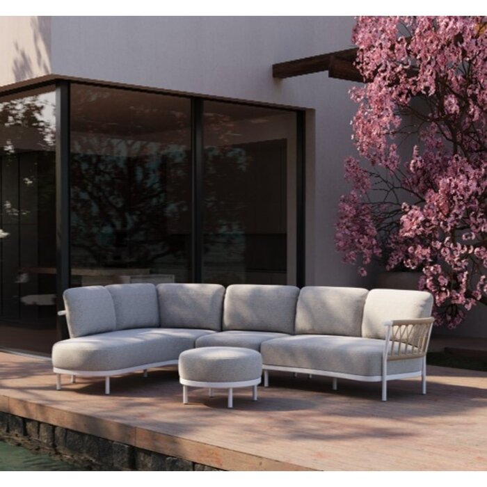 Tierra Outdoor Tierra Outdoor Fresca Lounge Set Organic Complete Right Creme White -Dove cushions - TO-7715