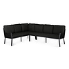 Tierra Outdoor Liv Lounge Dining Set Left Grey  frame- BLACK cushions - TO-5173