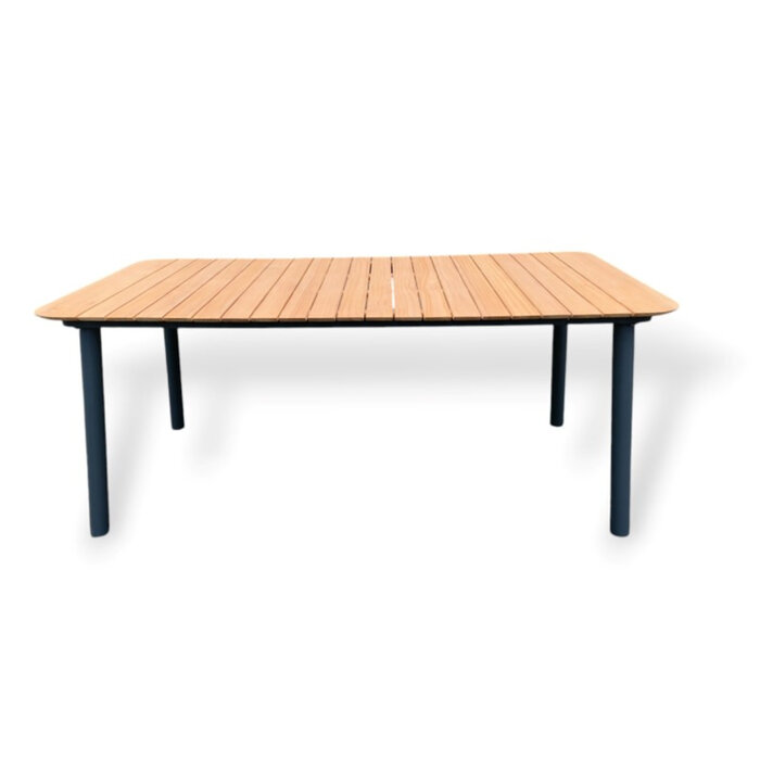 Hamilton Bay Outdoor 5-delig tuinset DIAMOND antraciet grijs en MIKA tafel +teak 182x92cm