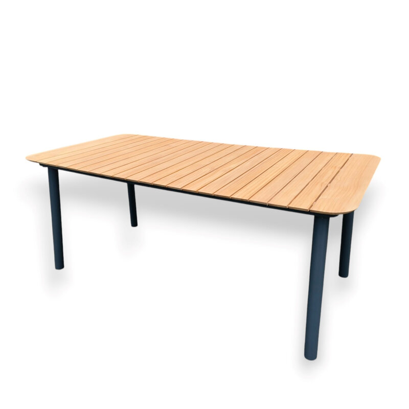 Hamilton Bay Outdoor Hamilton Bay Mika dining table 182x92cm, Natural teak top w. frame GREY