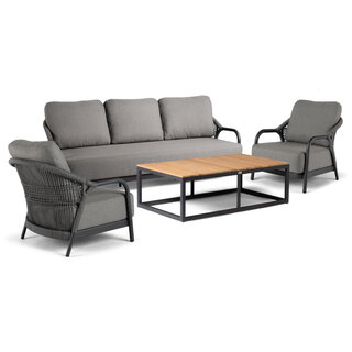 Tierra Outdoor Tierra Outdoor Fiona 4-delige 3-seater sofa set antraciet frame / charcoal grijs kussens