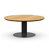 Tierra Outdoor LOW Dining Table  MORENA - 120cm round - Charcoal frame - Teak top- TO-5676