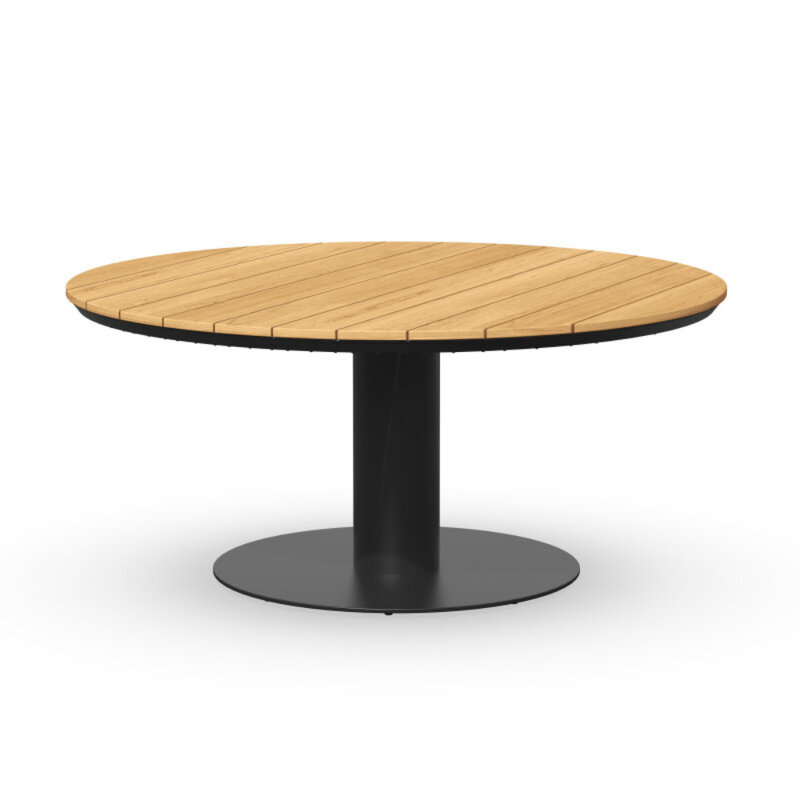 Tierra Outdoor Tierra Outdoor LOW Dining Table  MORENA - 120cm round - Charcoal frame - Teak top- TO-5676