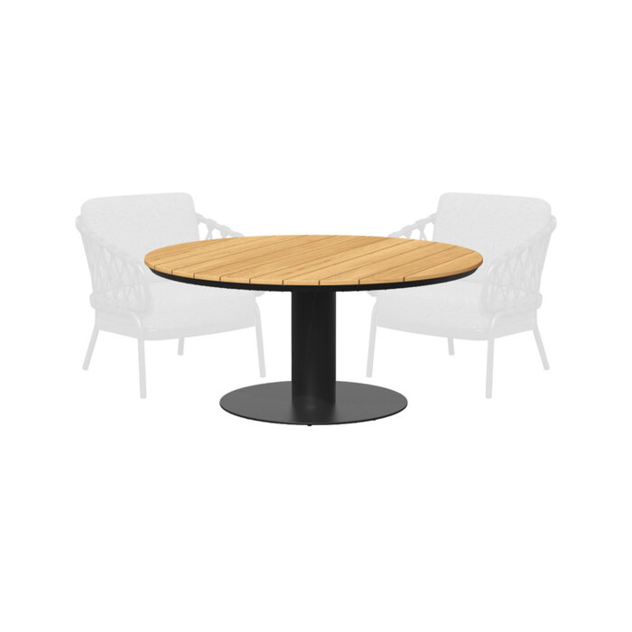 Tierra Outdoor Tierra Outdoor LOW Dining Table  MORENA - 120cm round - Charcoal frame - Teak top- TO-5676
