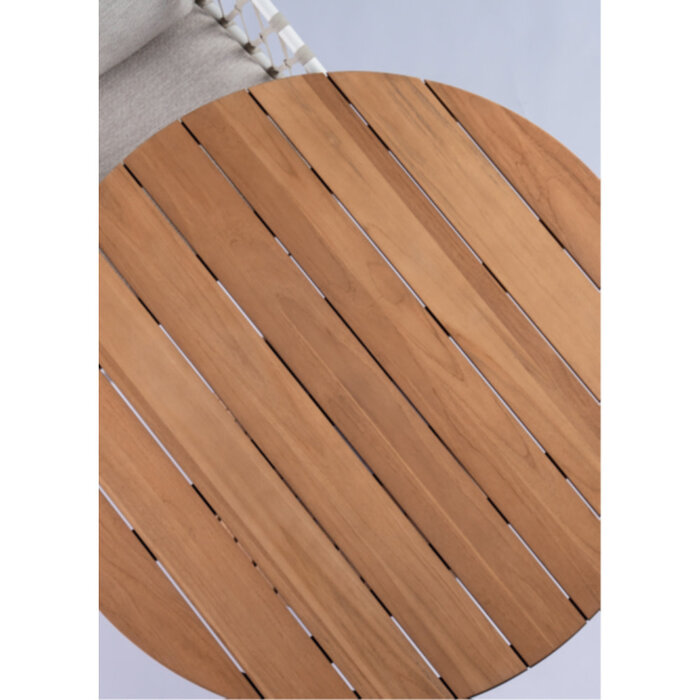 Tierra Outdoor Tierra Outdoor LOW Dining Table  MORENA - 120cm round - Charcoal frame - Teak top- TO-5676