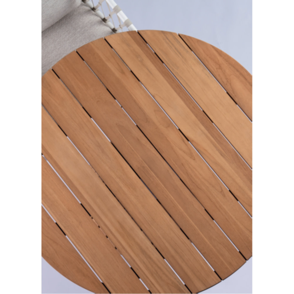 Tierra Outdoor Tierra Outdoor LOW Dining Table  MORENA - 120cm round - Charcoal frame - Teak top- TO-5676