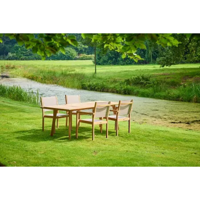 Traditional Teak Traditional tafel LUNA 217x90cm - teakhouten pootstel - teakhouten blad