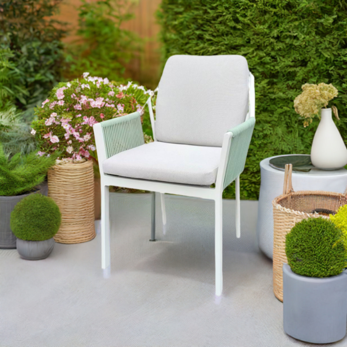 Tierra Outdoor Tierra Outdoor Liv Dining Chair met wit frame inclusief zitkussens - diverse kleuren - kleur