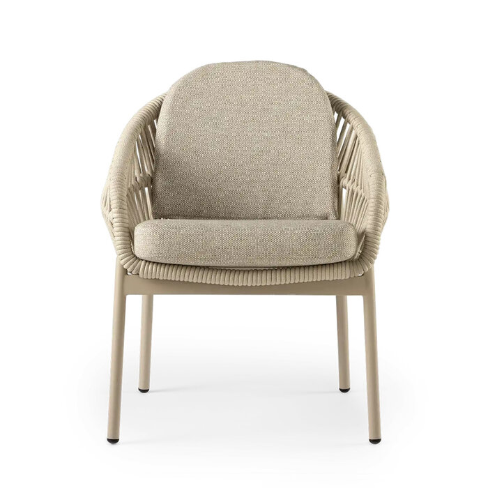 Callisto Callisto Pizzoli diningchair Champagne alu - rope - incl. olefin  cushions