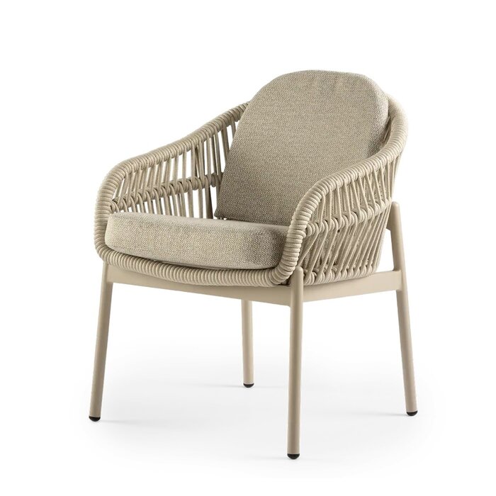 Callisto Callisto Pizzoli diningchair Champagne alu - rope - incl. olefin  cushions