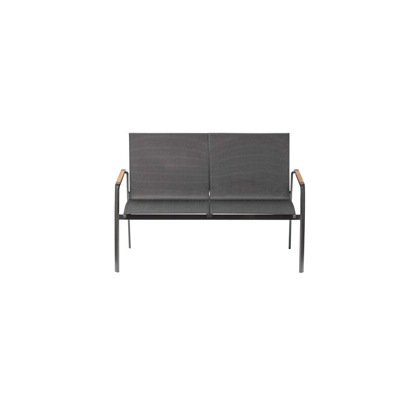 Kettler Kettler DIAMOND 2-seater bench grijs alu-textileen - teak