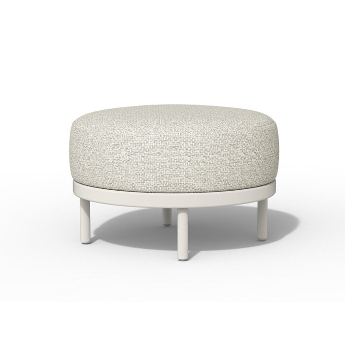 Tierra Outdoor Tierra Outdoor Fresca Lounge Hocker - Coffee Table 70cm round - Creme White -Dove cushions - TO-7717