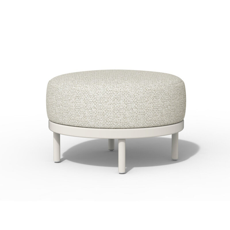 Tierra Outdoor Tierra Outdoor Fresca Lounge Hocker - Coffee Table 70cm round - Creme White -Dove cushions - TO-7717