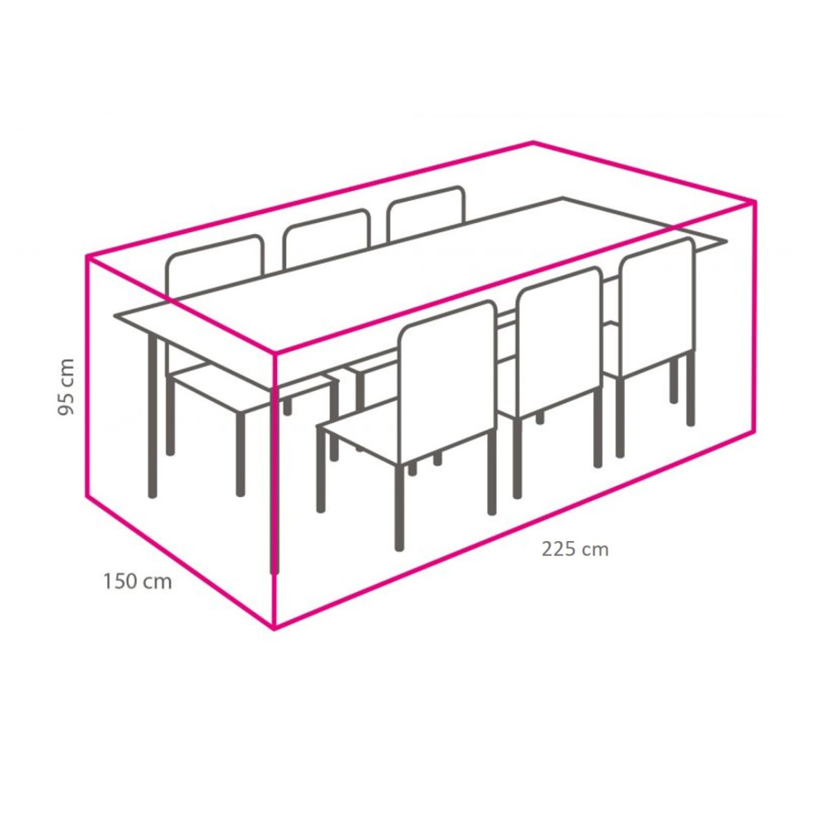 WINZA OUTDOOR COVERS diningsethoes 225x150x95cm - art.40100