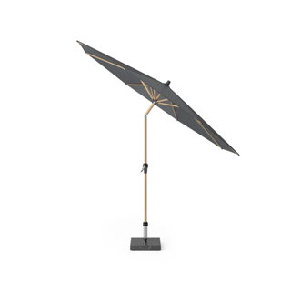 Platinum Platinum Sun & Shade stokparasol RIVA - 300cm rond - teaklook frame - dark grey fabric
