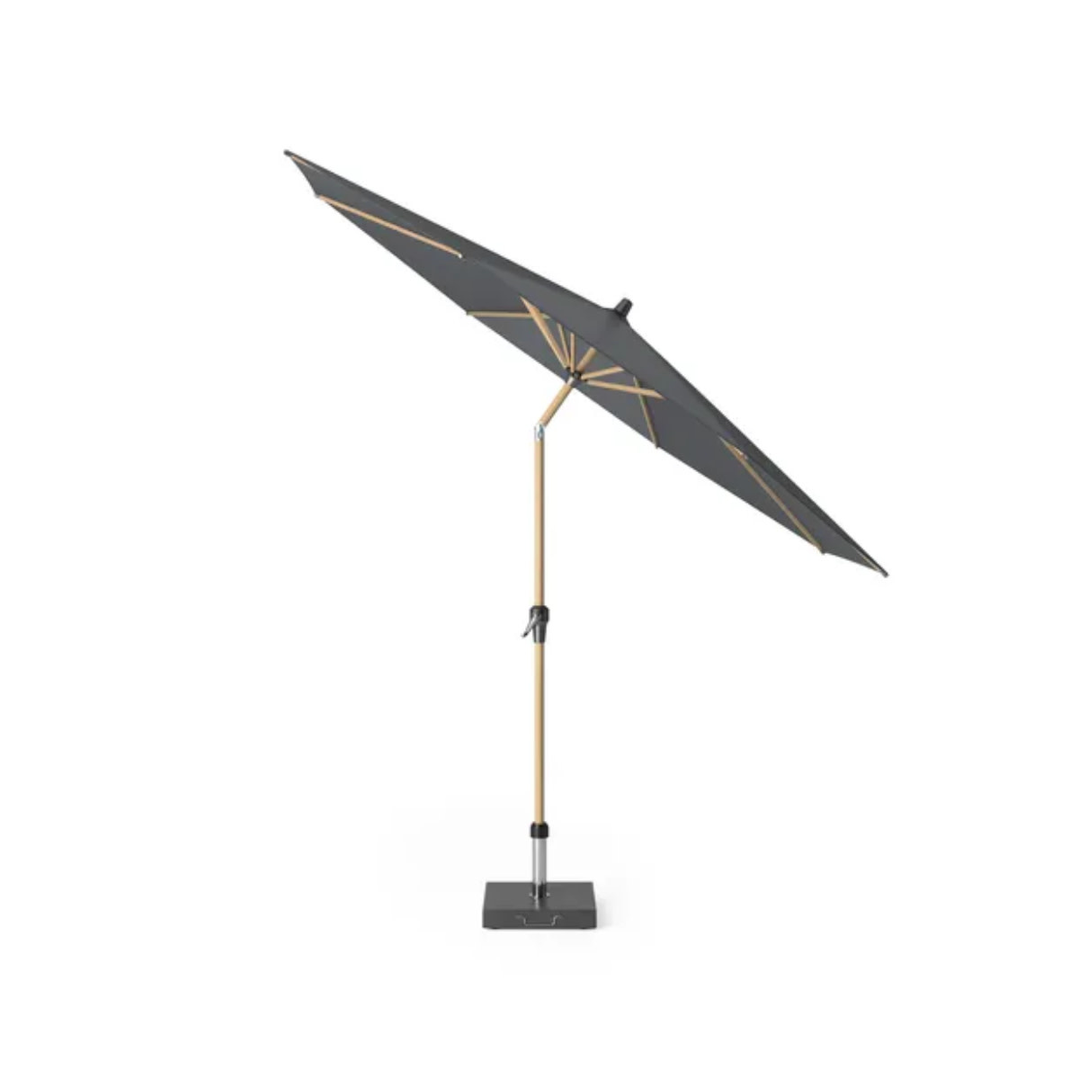 Platinum Platinum RIVA pole parasol - 300cm rond - teaklook frame - dark grey fabric