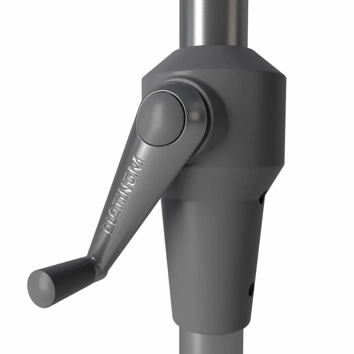 Platinum Platinum RIVA stokparasol - 300cm rond - teaklook frame - donkergrijs doek