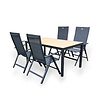 Tierra 5-piece dining set - Avento recliner xerix with BRIGA table anthracite + HPL BERGAMO 160x90cm
