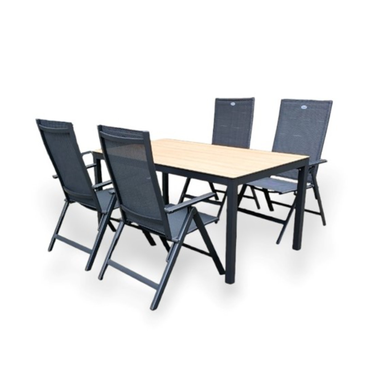 Tierra Outdoor Tierra 5-piece dining set - Avento recliner xerix with BRIGA table anthracite + HPL BERGAMO 160x90cm