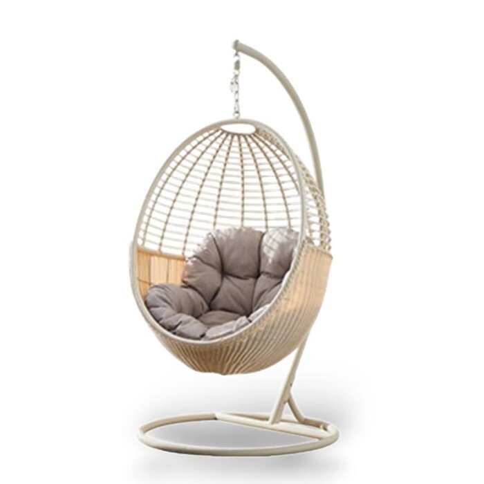 Hamilton Bay Outdoor Hamilton Bay Hangstoel EGG rond CREAM +taupe kussen