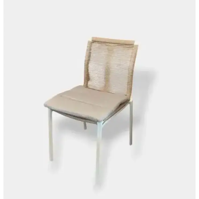 Hamilton Bay Outdoor Hamilton Bay 7-delig tuinset Friendly diningchair white-natural en MIKA tafel +teak 182x92cm