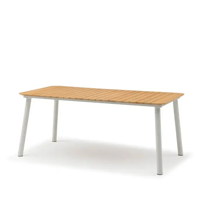 Hamilton Bay Outdoor Hamilton Bay 7-delig tuinset Friendly diningchair white-natural en MIKA tafel +teak 182x92cm