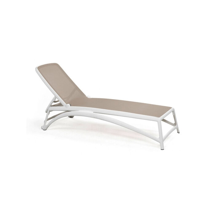 Nardi Nardi Atlantico sunlounger - ligbed - bianco wit frame - tortora taupe textileen