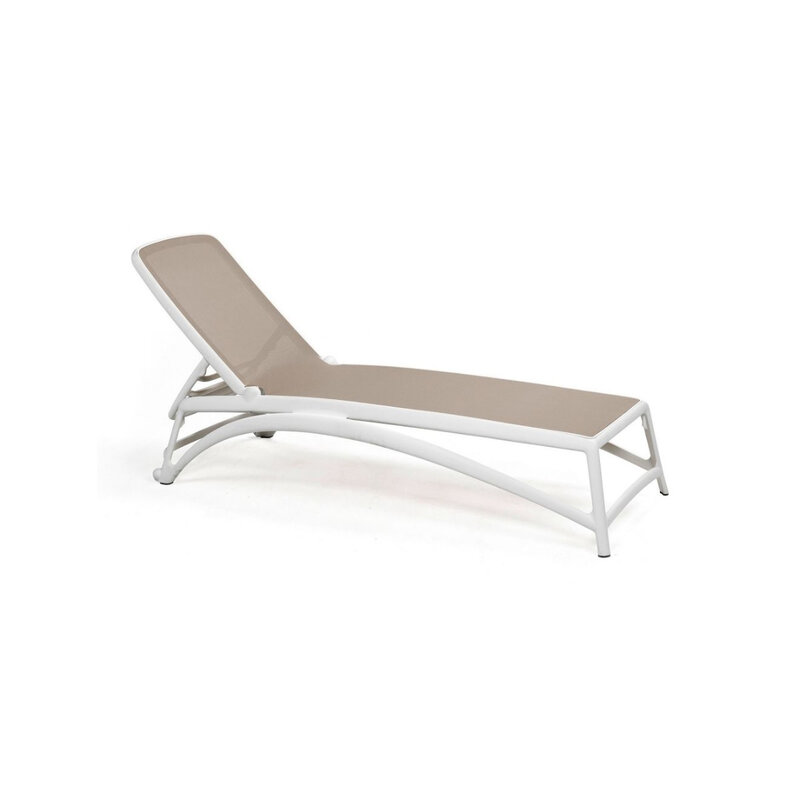 Nardi Nardi Atlantico sunlounger - sunbed - bianco white frame - tortora taupe textileen