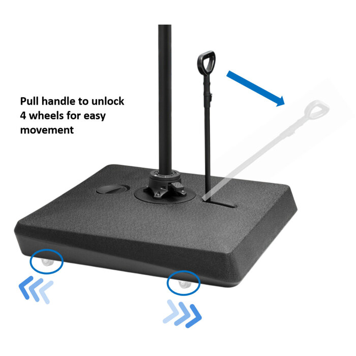 Hamilton Bay Outdoor Hamilton Bay - zweefparasol set - LEVANTO PREMIUM T2 CHAMPAGNE - 300x300cm + fillable base on wheels + cover