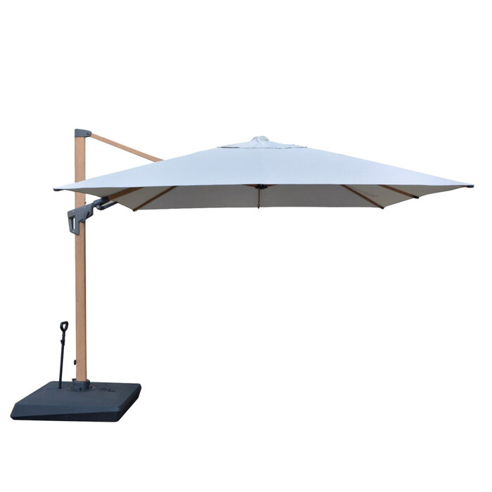 Hamilton Bay Outdoor Hamilton Bay - zweefparasol set - LEVANTO PREMIUM T2 CHAMPAGNE - 300x300cm + fillable base on wheels + cover