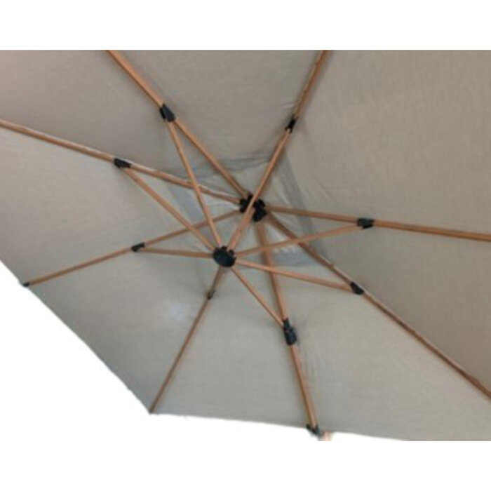 Hamilton Bay Outdoor Hamilton Bay - zweefparasol set - LEVANTO PREMIUM T2 CHAMPAGNE - 300x300cm + fillable base on wheels + cover