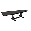 Proloisirs AMBER dubbele uitschuiftafel 180/230/280x100cm - grijs aluminium frame - zwart Kedra keramiek stenen blad