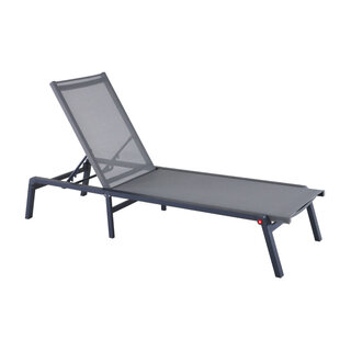 OCEO Oceo Eden foldable lounger dark grey - aluminum - graphite grey sling