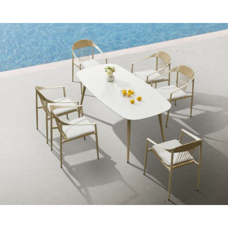 Higold Higold Rio 7pc dining set charcoal aluminum and table with ceramic top