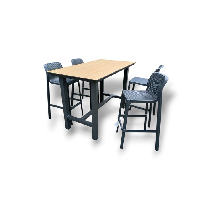 Tierra Outdoor Tierra Outdoor Bar Table 150x80cm  Grey -Bergamo Wood Trespa HPL - TO-8402