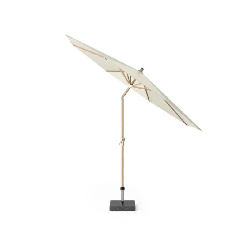 Platinum Platinum Sun & Shade stokparasol RIVA - 300cm rond - teaklook frame - Natural doek